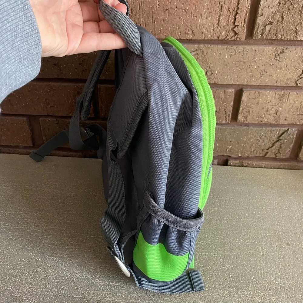 Pottery Barn Kids “Hunter” Green and Gray Striped Small Backpack